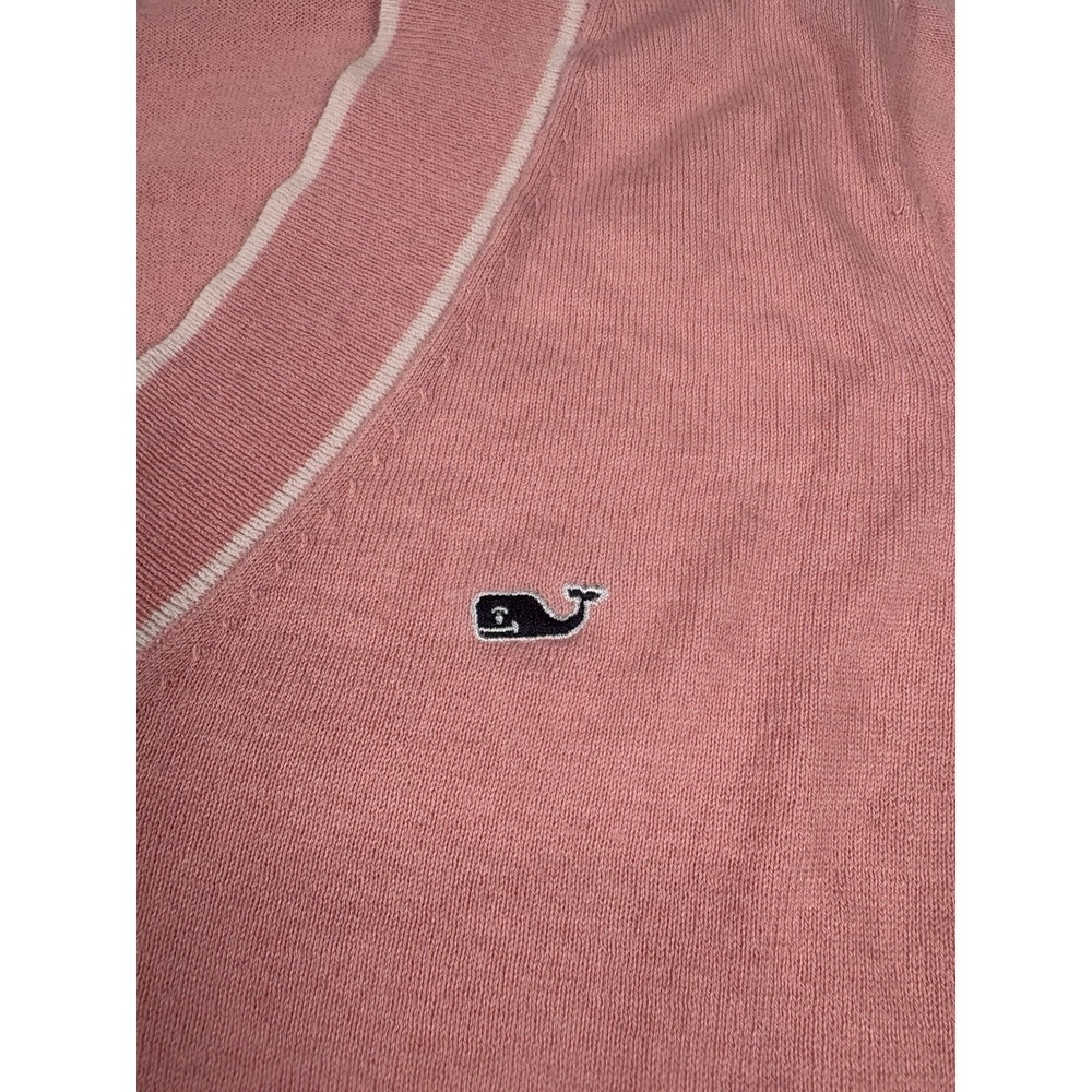 Vineyard Vines Heritage Tipped Cashmere Blend Sweater Palm Beach Pink Med Ladies - Picture 6 of 13